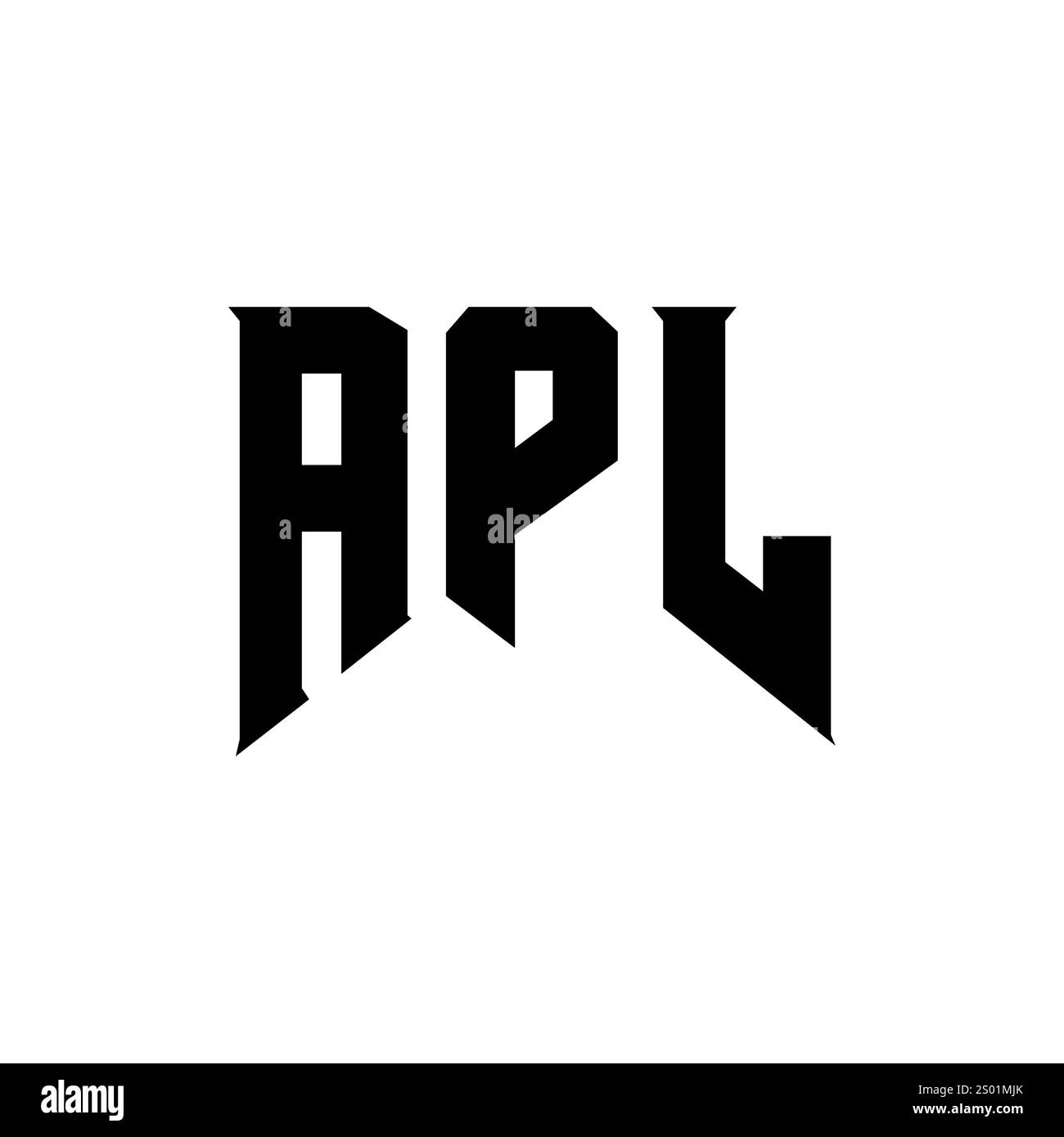 APL-Letter-Logo für Technologieunternehmen. APL-Logo-Design in Schwarz-weiß-Farbkombination. APL-Logo, APL-Vektor, APL-Design, APL-Symbol, APL-Alph Stock Vektor