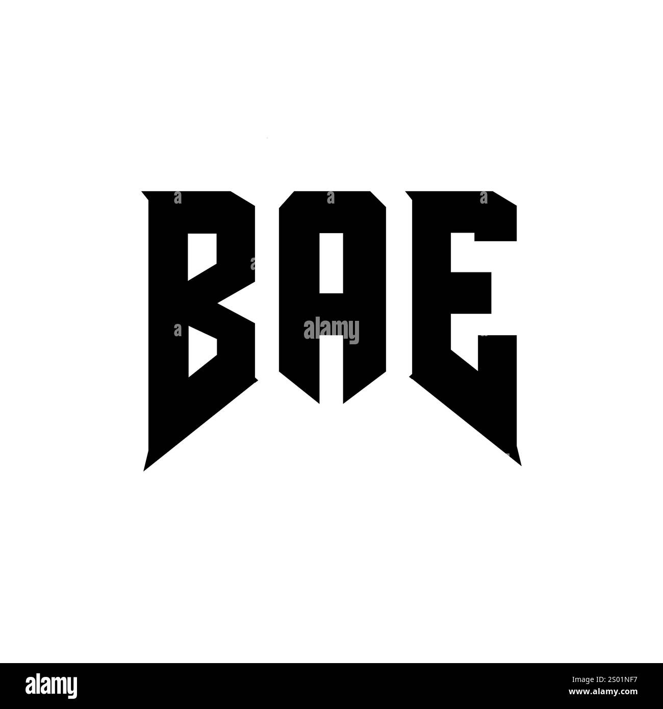 BAE Letter Logodesign für Technologieunternehmen. BAE-Logo-Design in Schwarz-weiß-Farbkombination. BAE-Logo, BAE-Vektor, BAE-Design, BAE-Symbol, BAE-Alph Stock Vektor