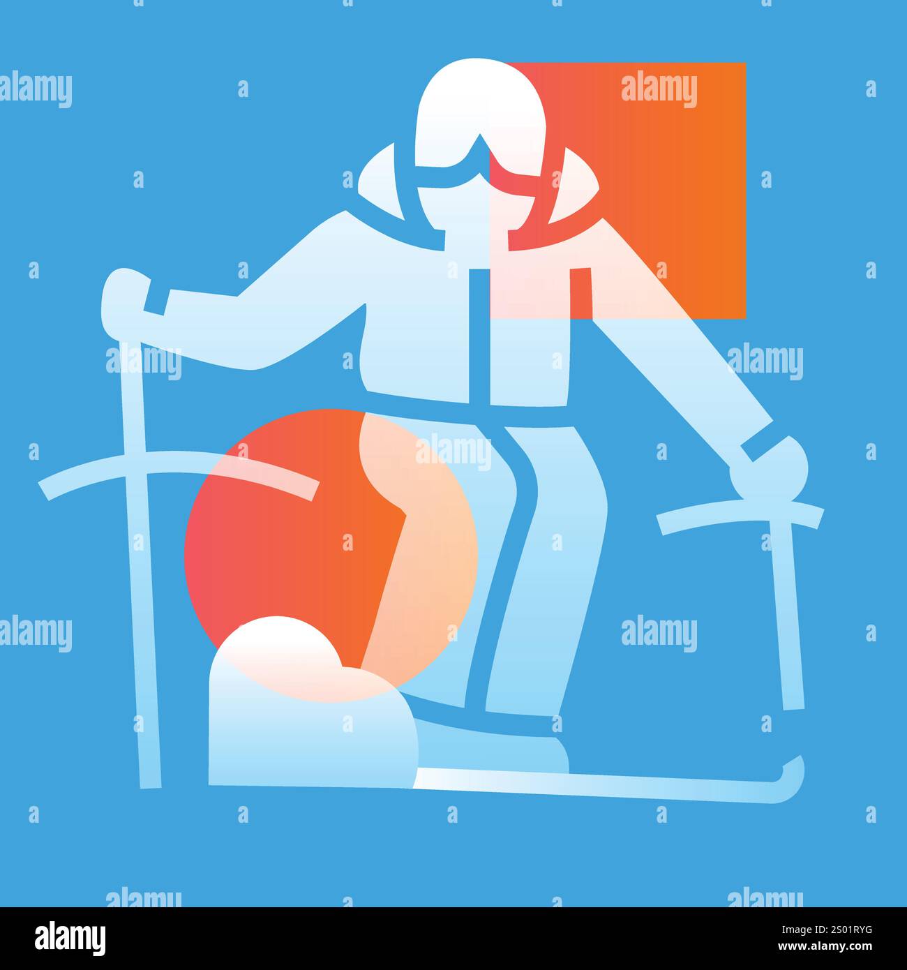 Skier Line Black Symbol. Signieren Sie für Webseite, mobile App, Schaltfläche, Logo. Schaltfläche Vektorisoliert. Bearbeitbare Kontur. Stock Vektor