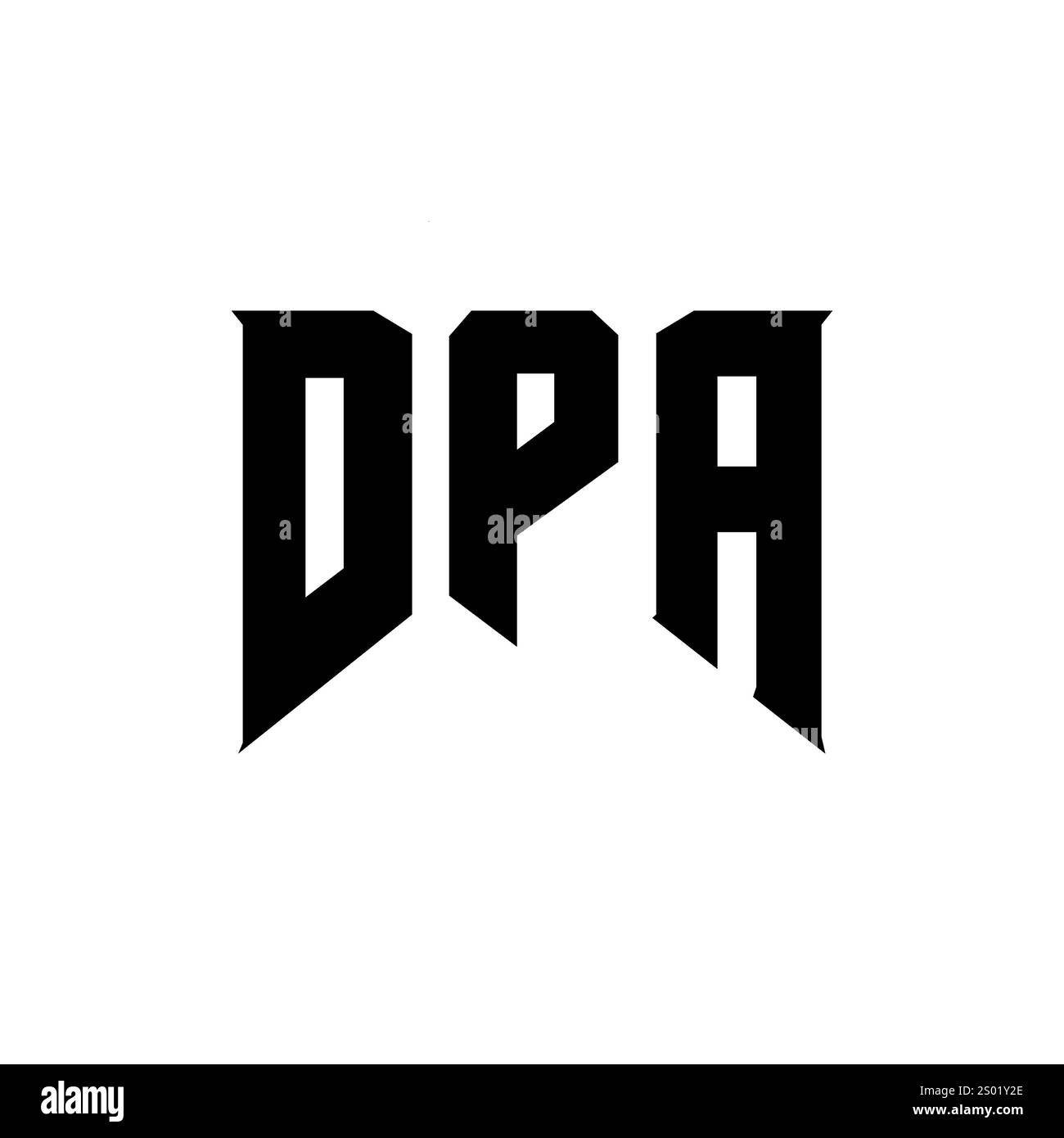 DPA-Letter-Logo für Technologieunternehmen. Schwarz-weiße Farbkombination mit DPA-Logo. DPA-Logo, DPA-Vektor, DPA-Design, DPA-Symbol, DPA-Alph Stock Vektor