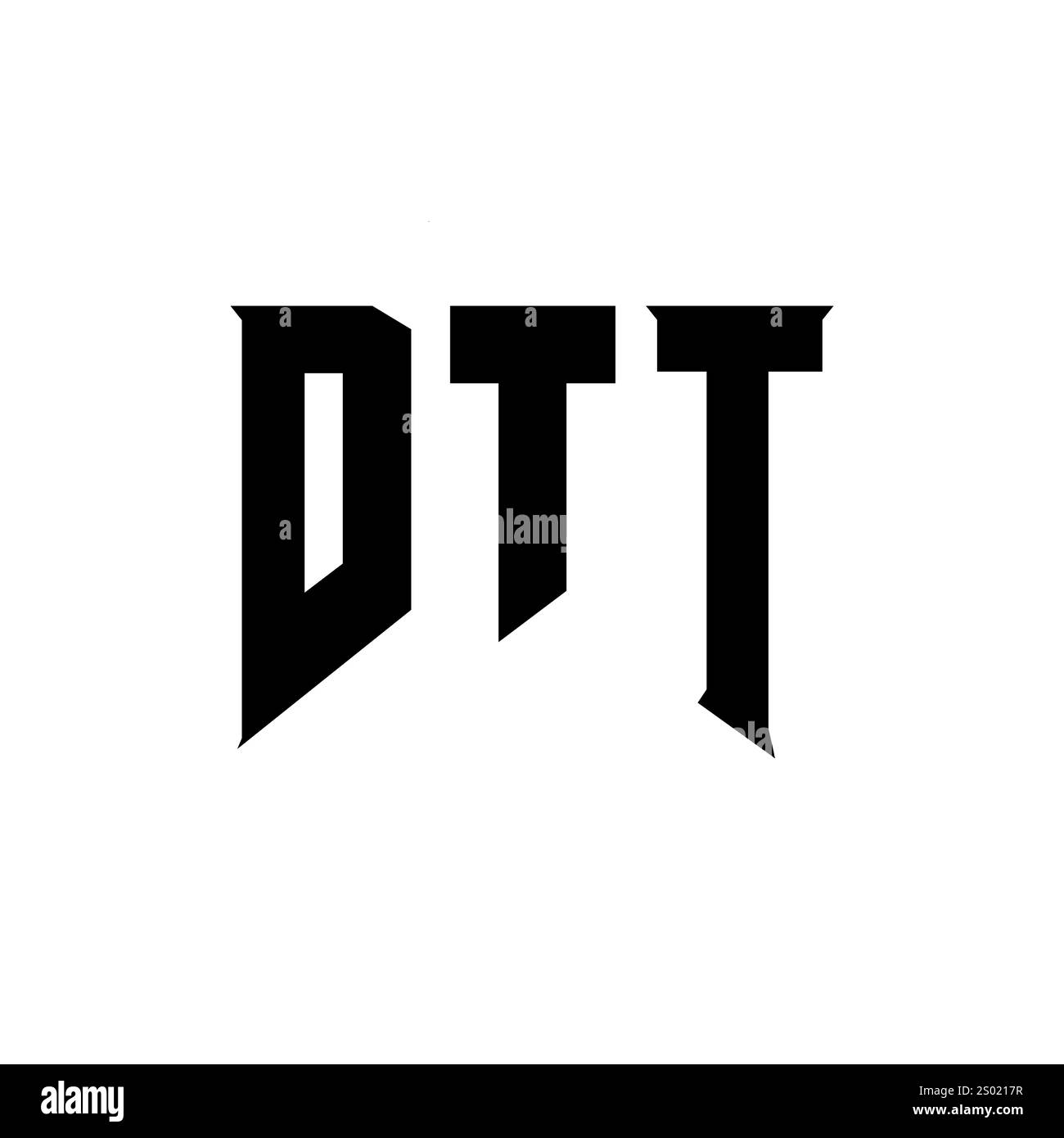 DTT-Letter-Logo für Technologieunternehmen. Schwarz-weiße Farbkombination mit DTT-Logo. DTT-Logo, DTT-Vektor, DTT-Design, DTT-Symbol, DTT-Alph Stock Vektor