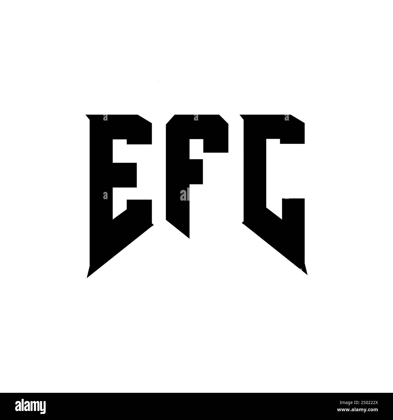 EFC-Letter-Logo für Technologieunternehmen. EFC-Logo-Design in Schwarz-weiß-Farbkombination. EFC-Logo, EFC-Vektor, EFC-Design, EFC-Symbol, EFC-Alph Stock Vektor