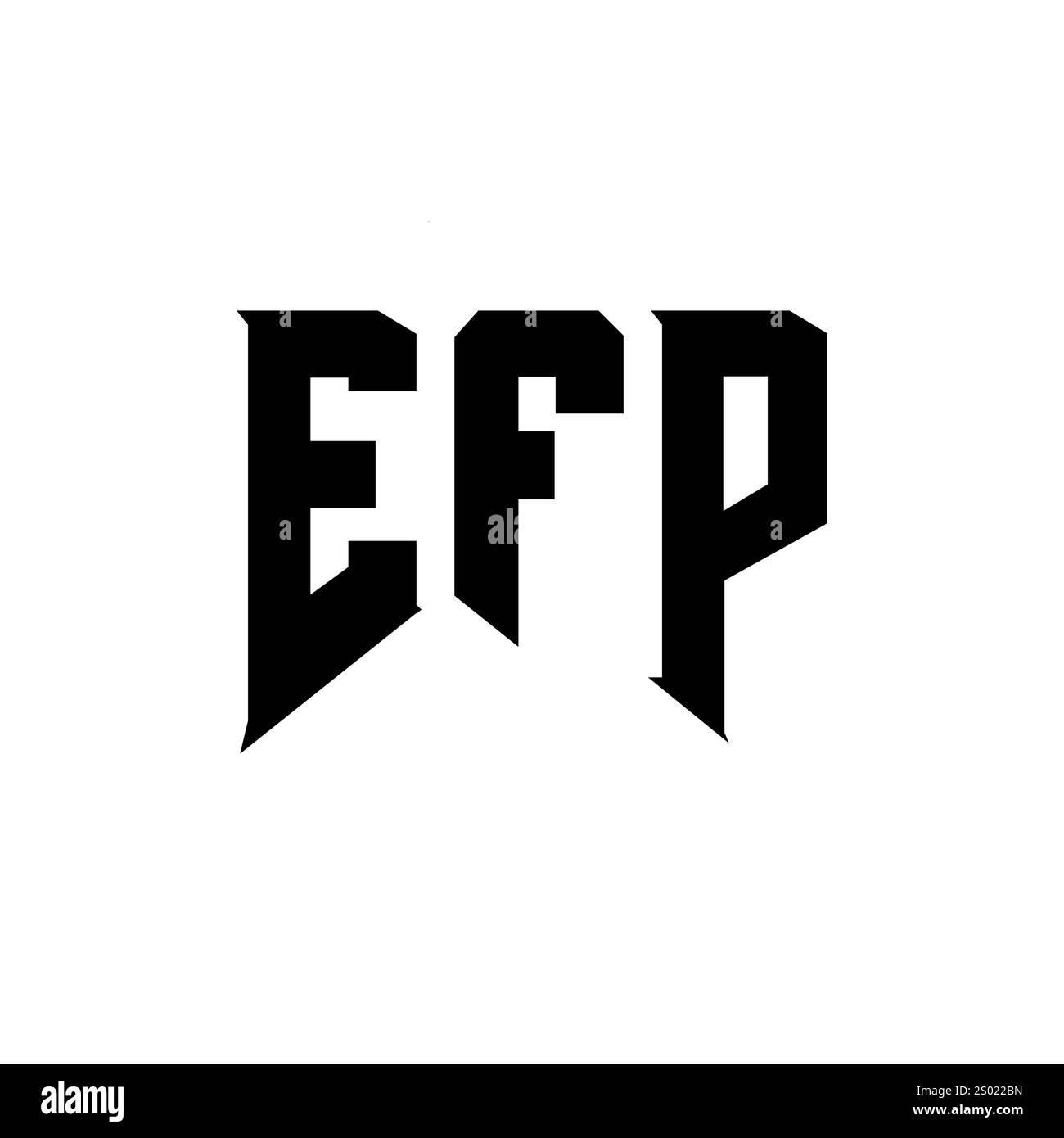 EFP-Letter-Logo für Technologieunternehmen. Schwarz-weiße Farbkombination mit EFP-Logo. EFP-Logo, EFP-Vektor, EFP-Design, EFP-Symbol, EFP-Alph Stock Vektor