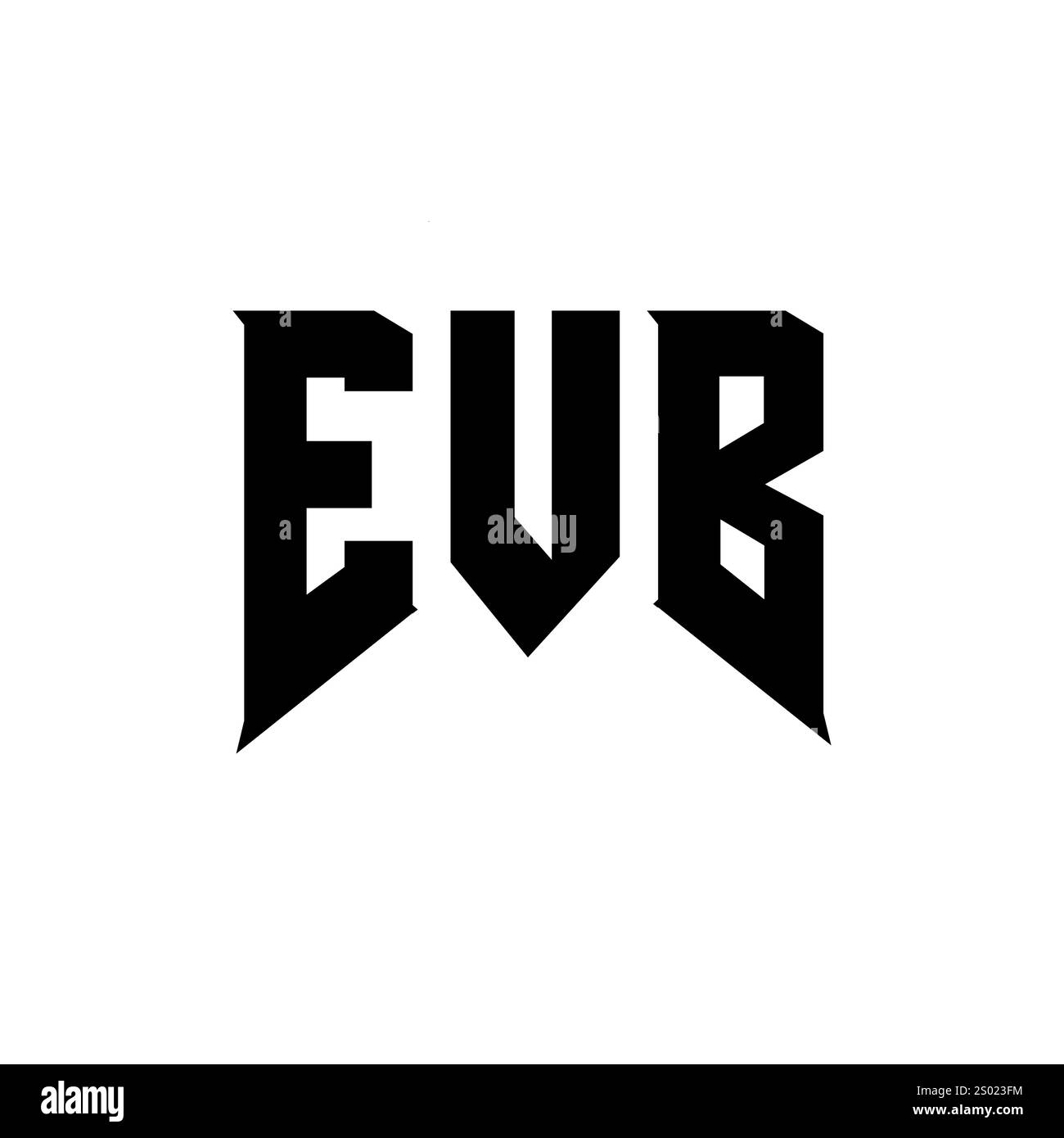 EVB-Letter-Logo für Technologieunternehmen. Schwarz-weiße Farbkombination mit EVB-Logo. EVB-Logo, EVB-Vektor, EVB-Design, EVB-Symbol, EVB-Alph Stock Vektor
