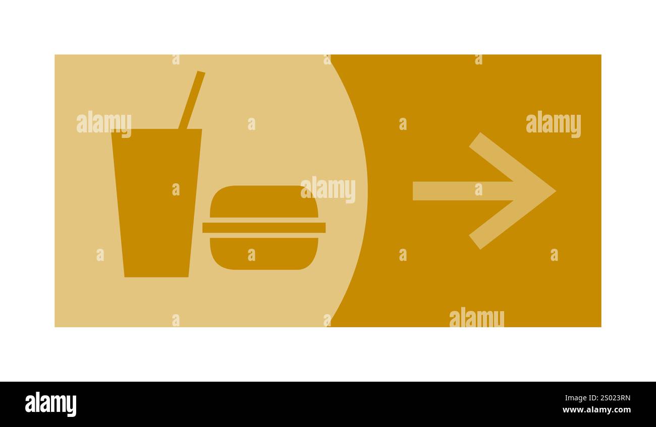 Pfeil auf einem farbenfrohen Piktogramm Stockfoto