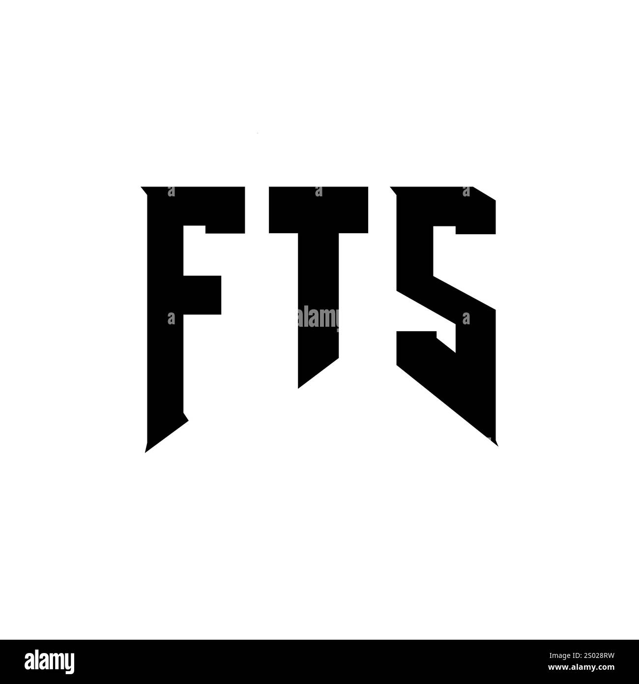 FTS-Letter-Logo für Technologieunternehmen. FTS-Logo-Design in Schwarz-weiß-Farbkombination. FTS-Logo, FTS-Vektor, FTS-Design, FTS-Symbol, FTS-Alph Stock Vektor