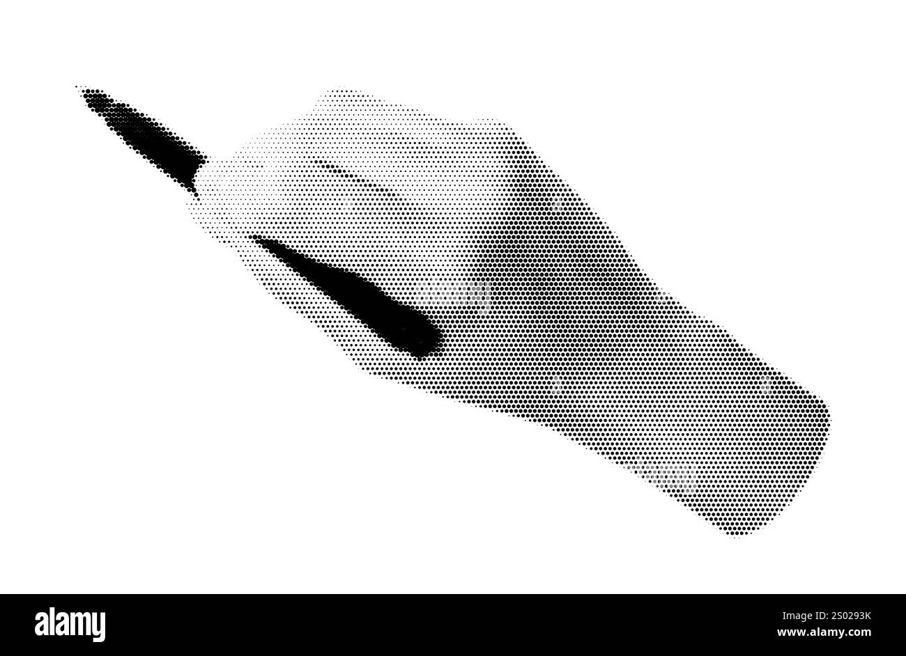 Halbtonbild einer Hand, die einen Stift hält Stock Vektor