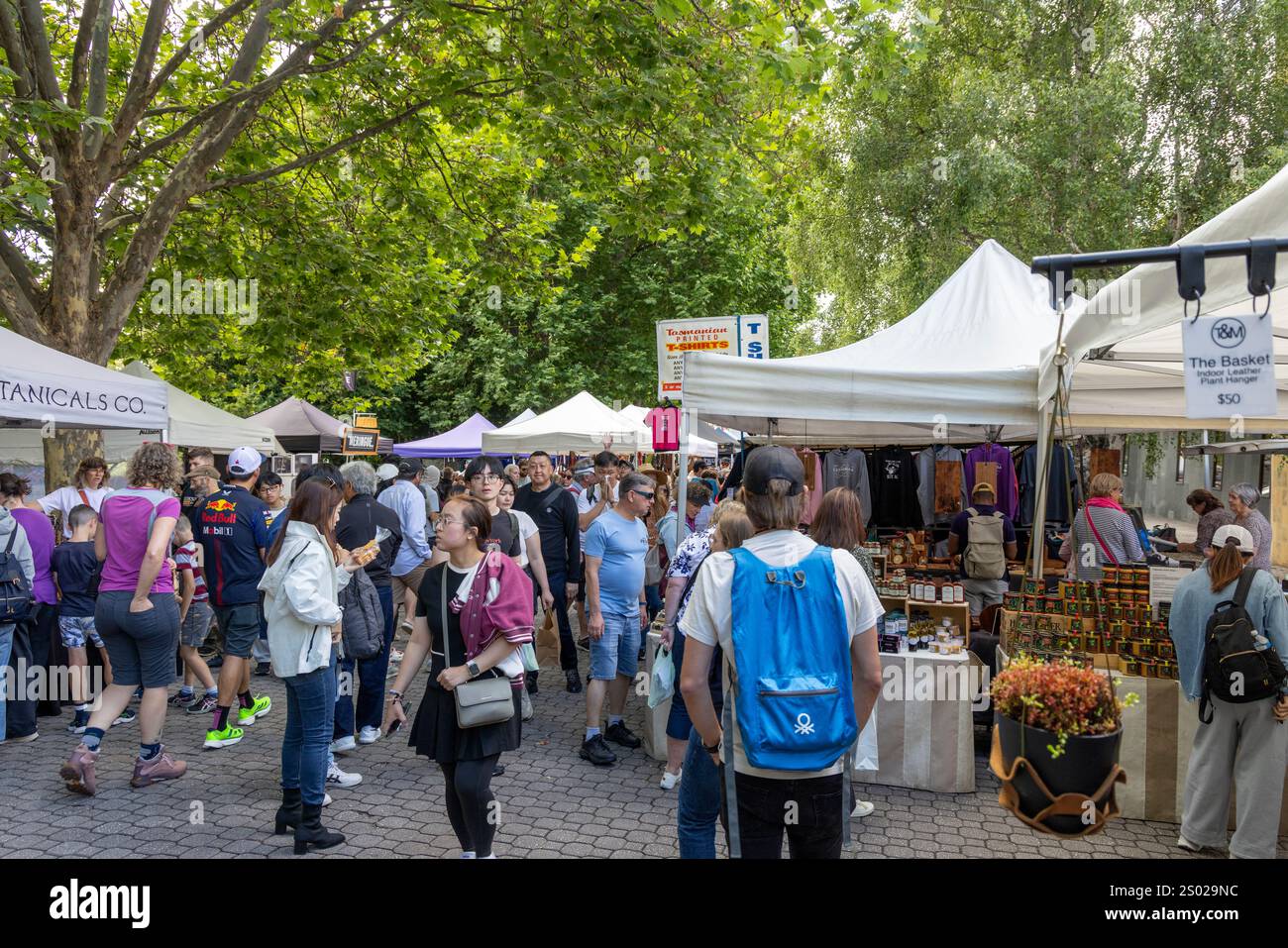 Salamanca Place Market im Stadtzentrum von Hobart, Tasmanien, Australien, 2024 Stockfoto