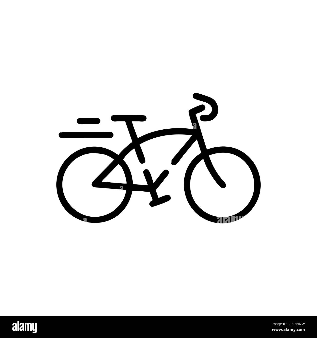 Einfache Strichgrafik-Illustration eines Fahrrads, eines Symbols, eines Logos, eines Vektors. Stock Vektor