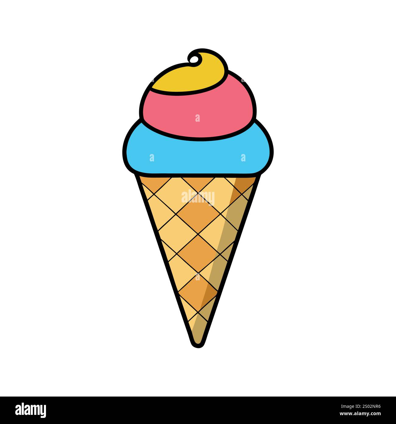 Bunte Eis-Illustration, nette Eis-Karikatur-Icon-Vektor-Illustration. Desserts und Süßwaren im flachen Design. Vektor flach. Stock Vektor