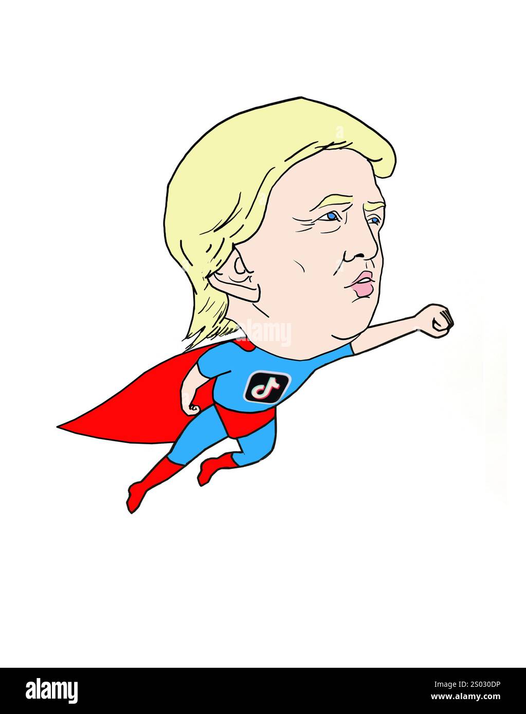 SHANGHAI, CHINA - 24. DEZEMBER 2024 - Illustration der designierte US-Präsident Donald Trump unterstützt TikTok weiterhin in der United Street Stockfoto