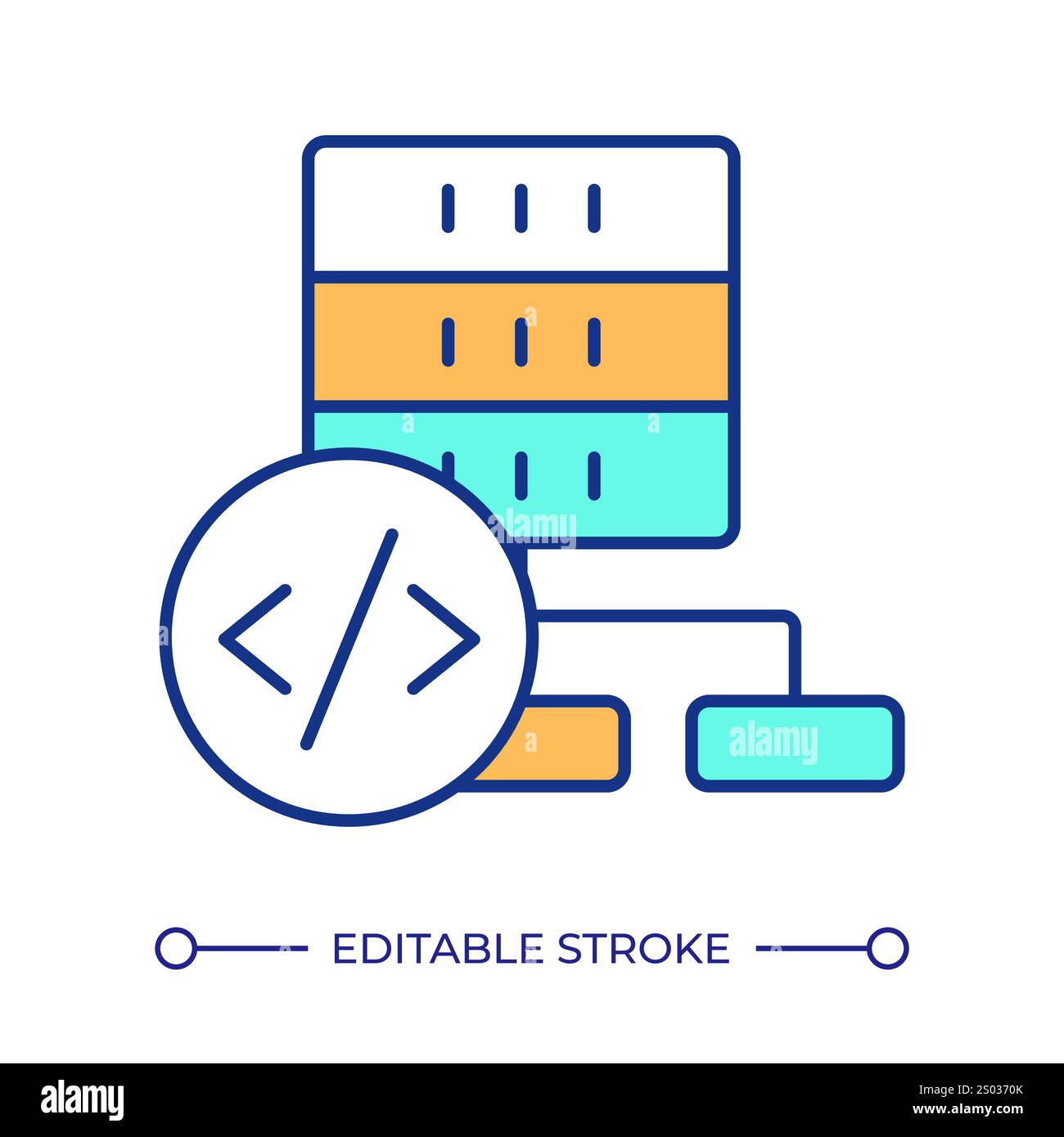 Mehr Entwickler steuern RGB-Farbsymbol. Codierungssymbol mit Datendienst. Auswahl aktueller Informationen für die Forschung. Isolierte Vektordarstellung. Simpl Stock Vektor