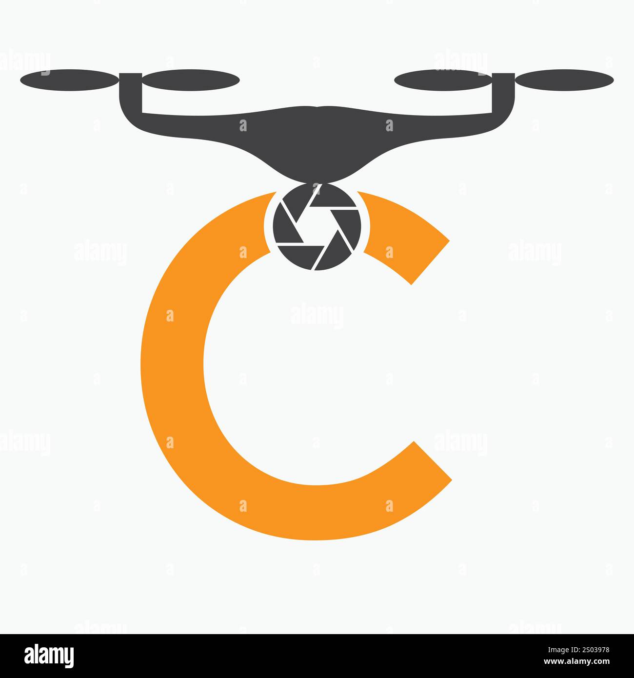 Anfangsbuchstabe C Drohne Logo. Vorlage Für Logo-Vektorzeichen Der Drohnentechnologie Stock Vektor