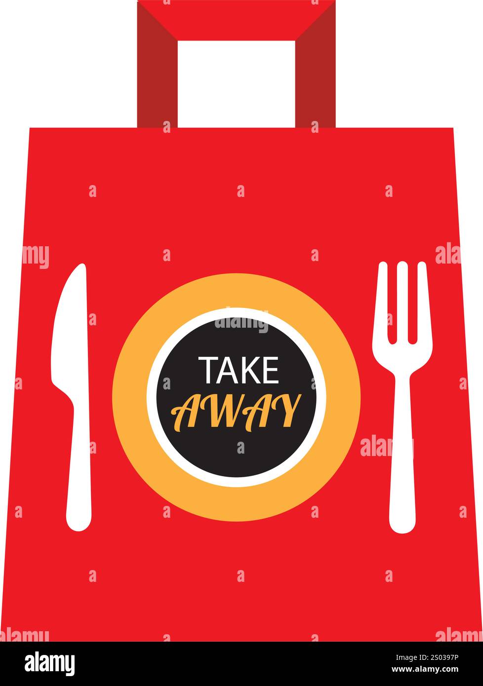 Symbol „Tasche Mitnehmen“. Vektor Take away Tasche Symbol Illustration Schild Stock Vektor