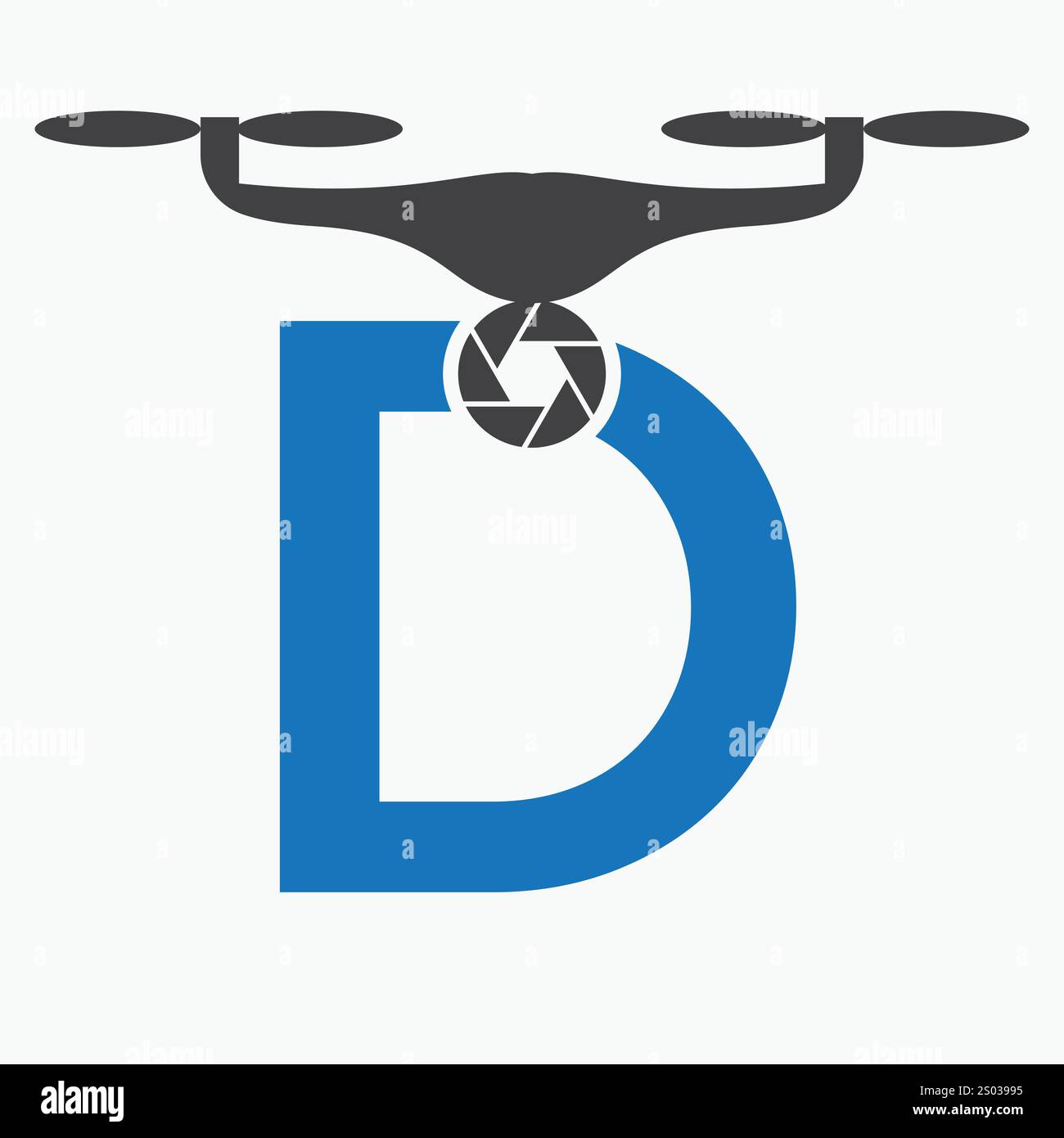 Anfangsbuchstabe D Drohne Logo. Vorlage Für Logo-Vektorzeichen Der Drohnentechnologie Stock Vektor
