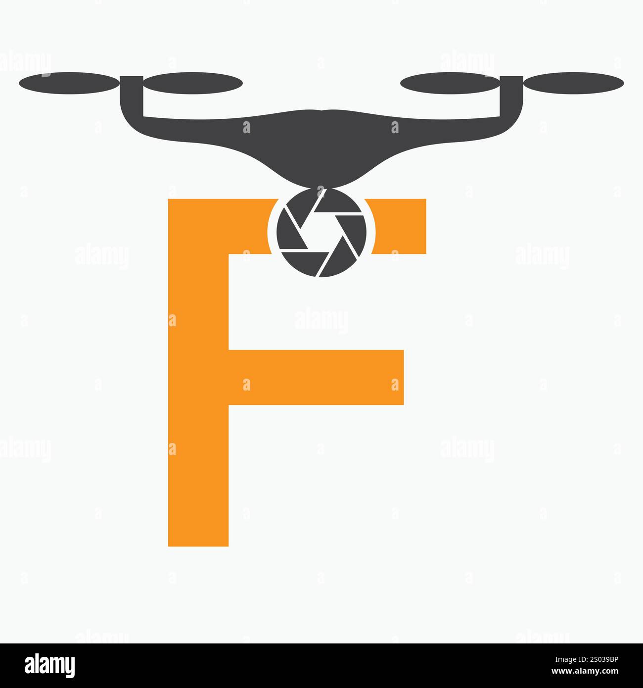 Anfangsbuchstabe F Drohne Logo. Vorlage Für Logo-Vektorzeichen Der Drohnentechnologie Stock Vektor
