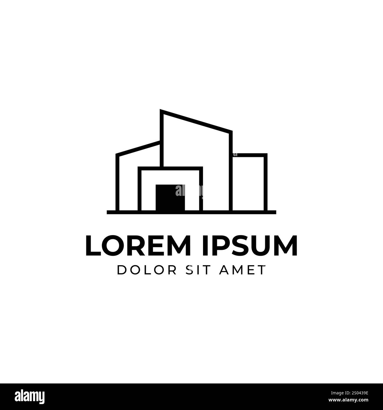 Haus / Haus Architekt Hypothek Logo Vektor Icon Illustration Linie Umriss Monoline Design Stock Vektor