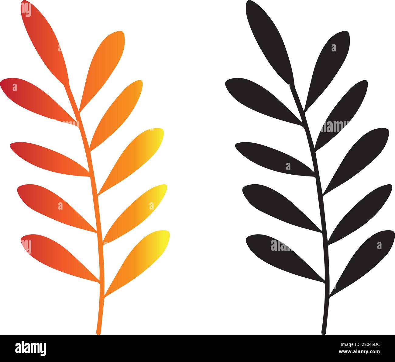 Vektorzeichnungen mit bunten Blättern Stock Vektor
