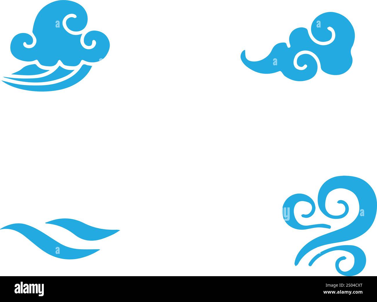 Vektorwind, Wetter, Wellenillustration Stock Vektor