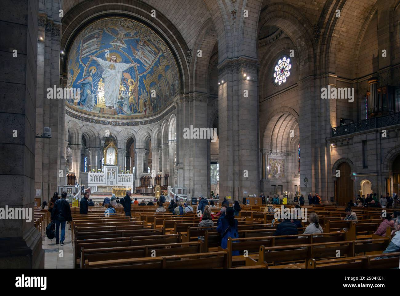 Inneres der Basilika Sacre Coeur Montmartre, Paris, Frankreich Stockfoto