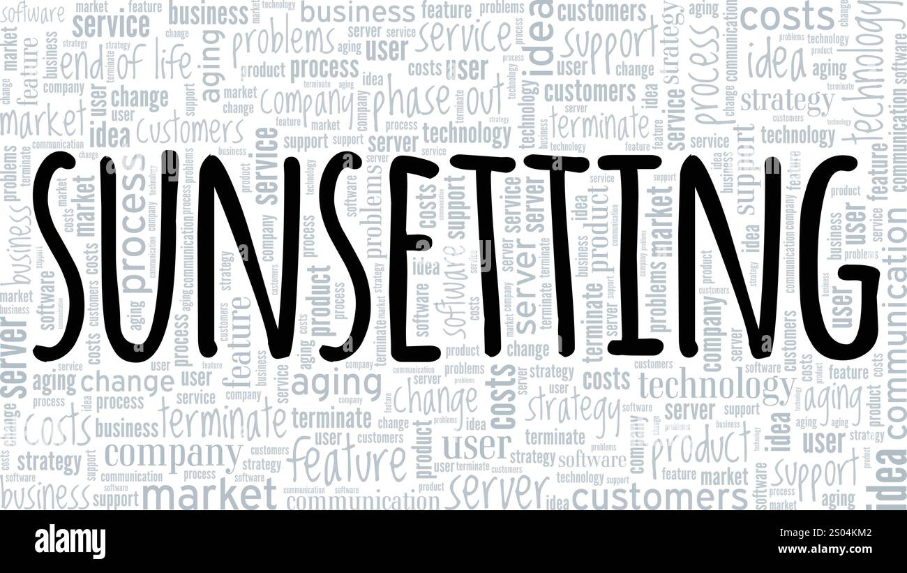 Sonnenaufgang Wortwolke Konzeptdesign isoliert auf weißem Hintergrund. Stock Vektor