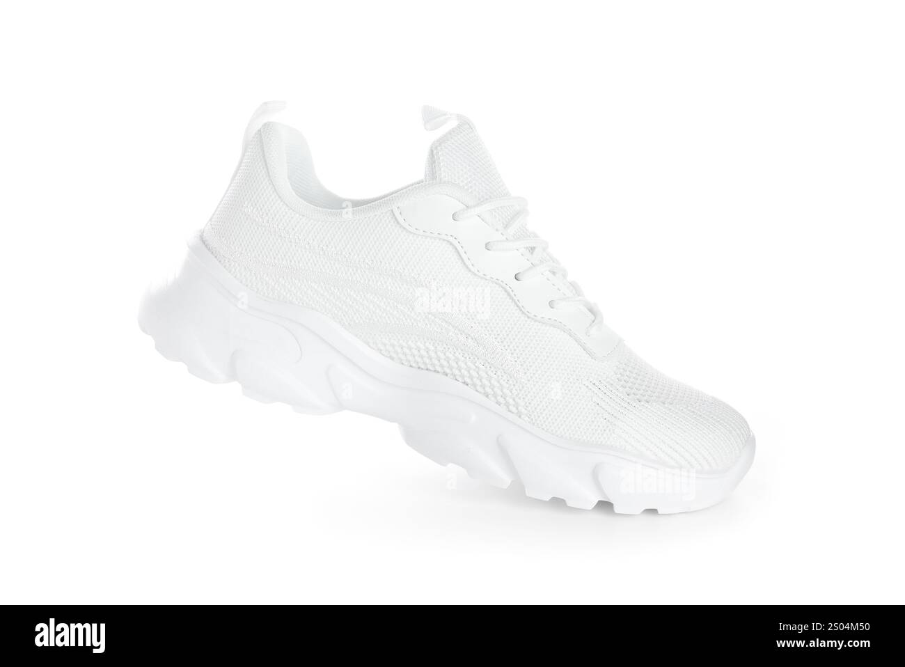 Ein stylischer Sneaker in weiß. Bequemes Schuhwerk Stockfoto