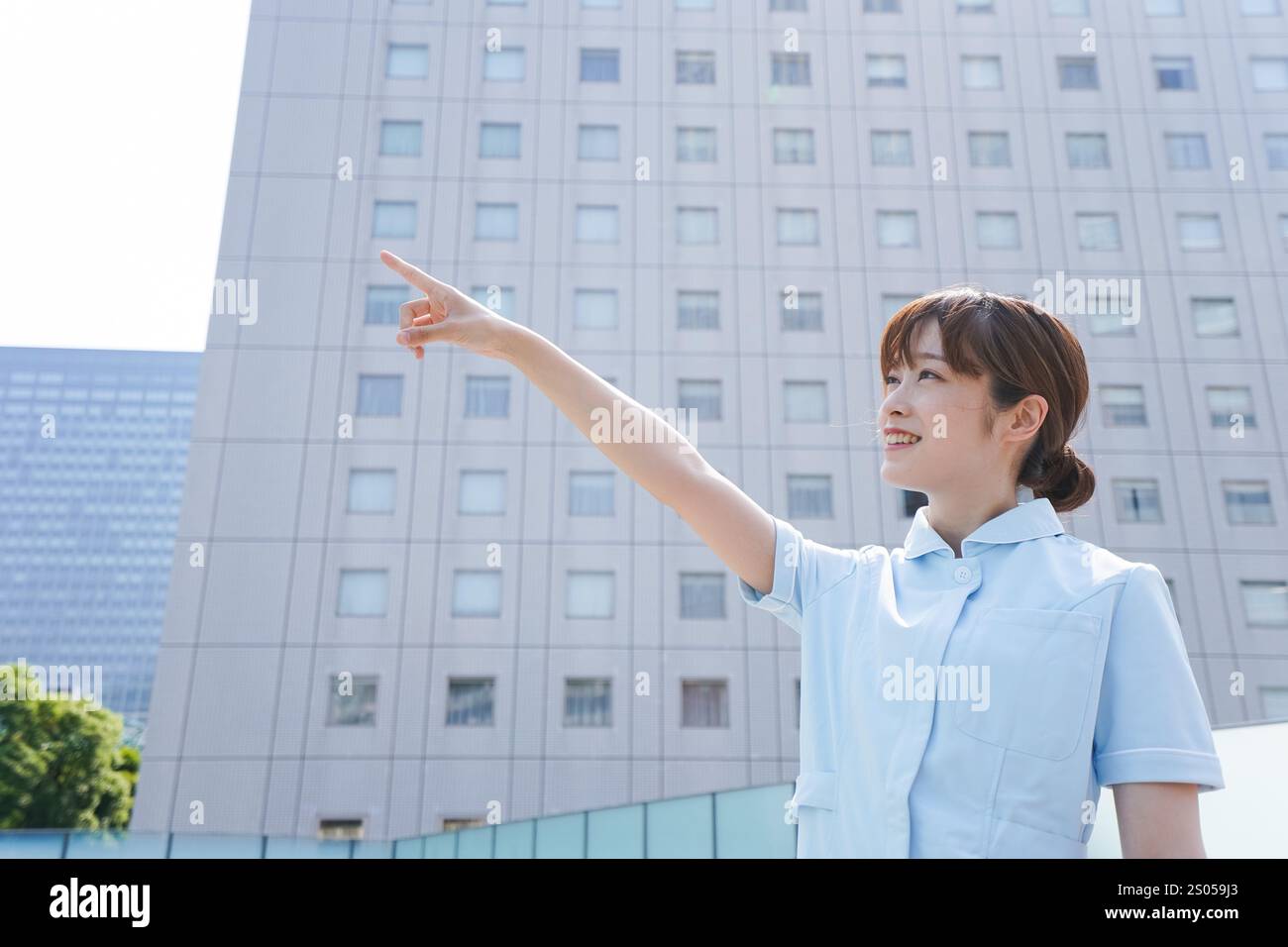 Krankenschwester zeigt Stockfoto