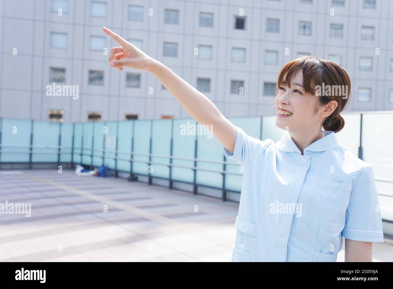 Krankenschwester zeigt Stockfoto