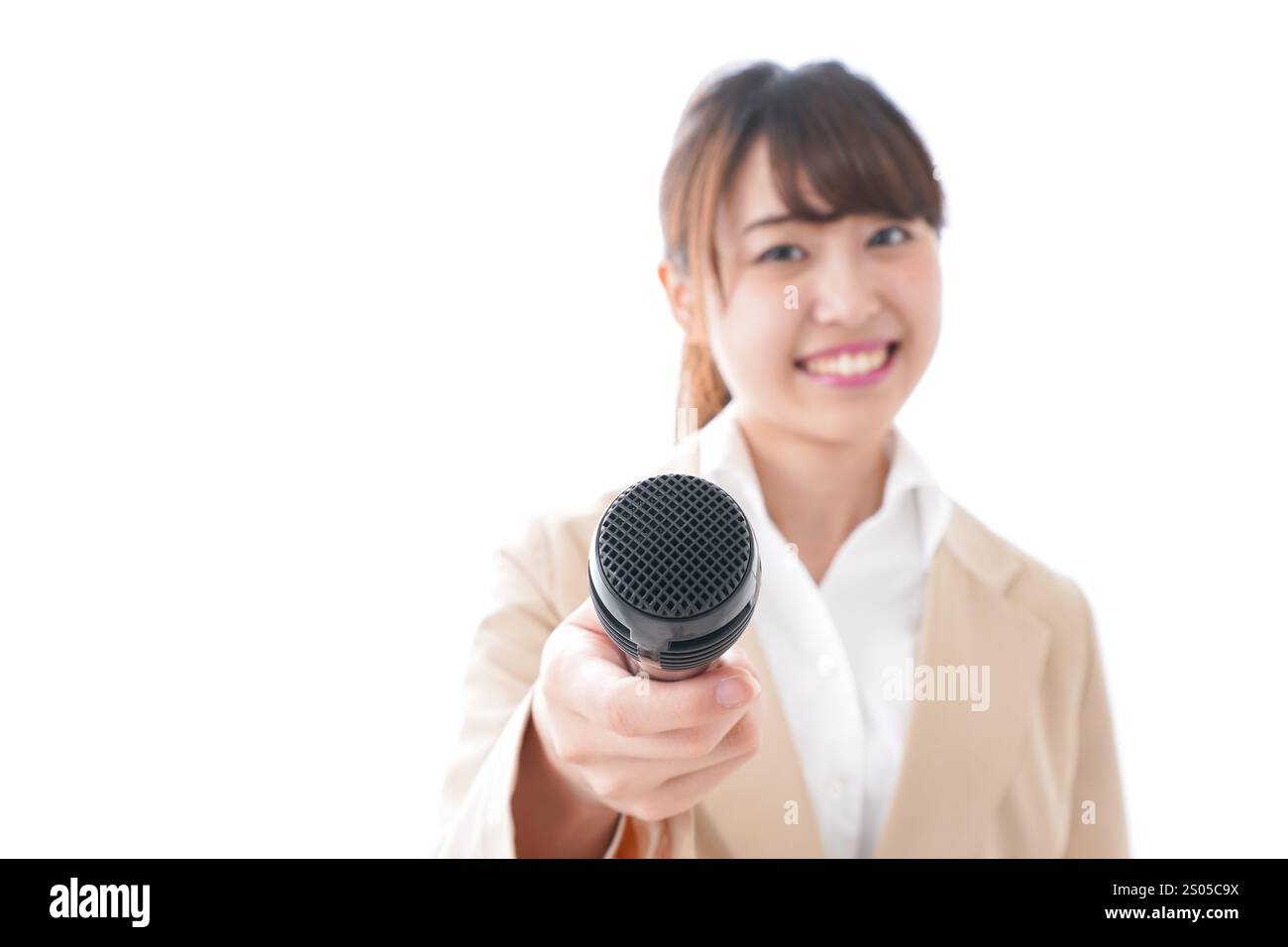 Frau führt ein Interview Stockfoto