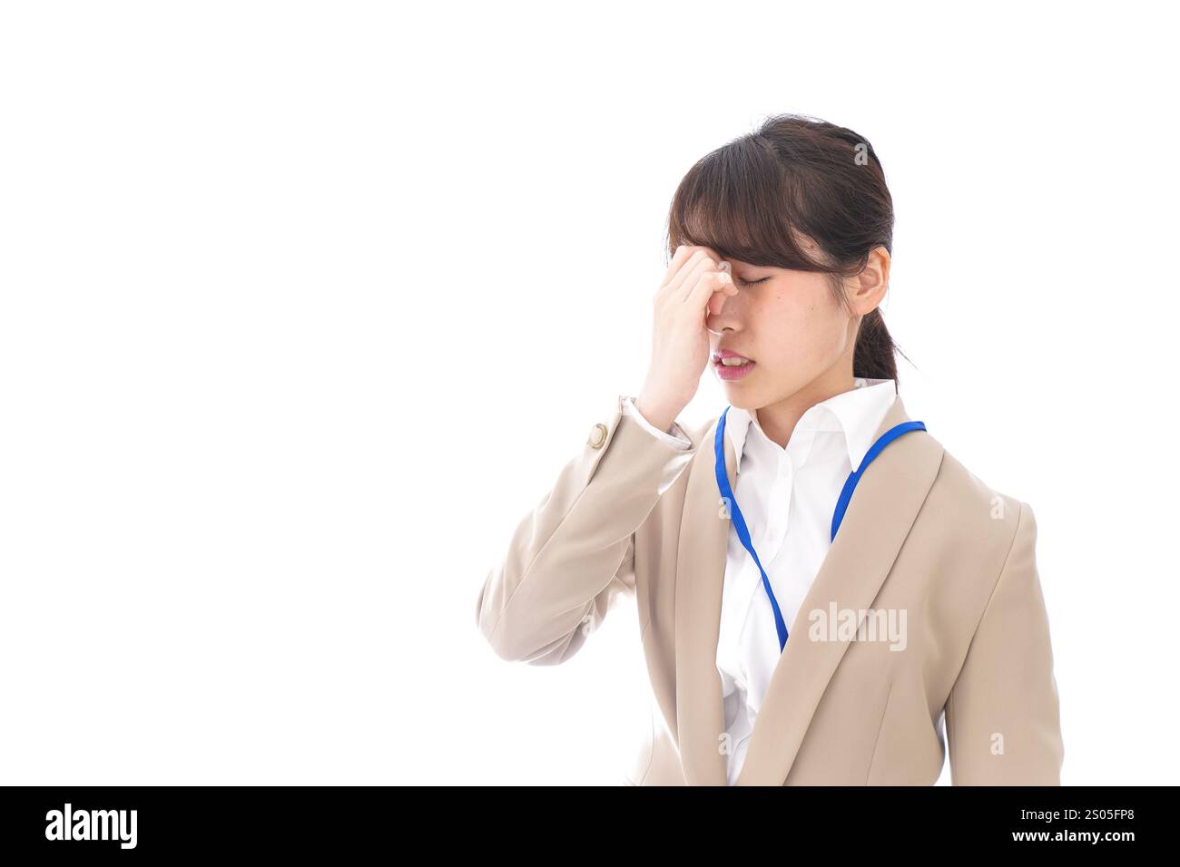 Geschäftsfrau mit trockenen Augen Stockfoto