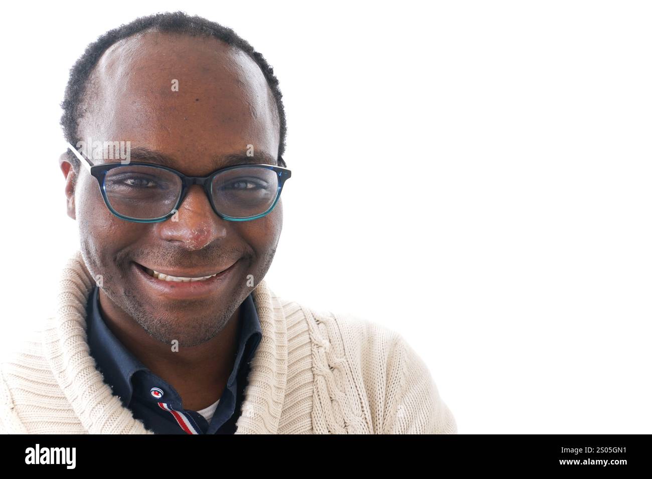 Mann mit ausdrucksstarkem Gesicht Stockfoto