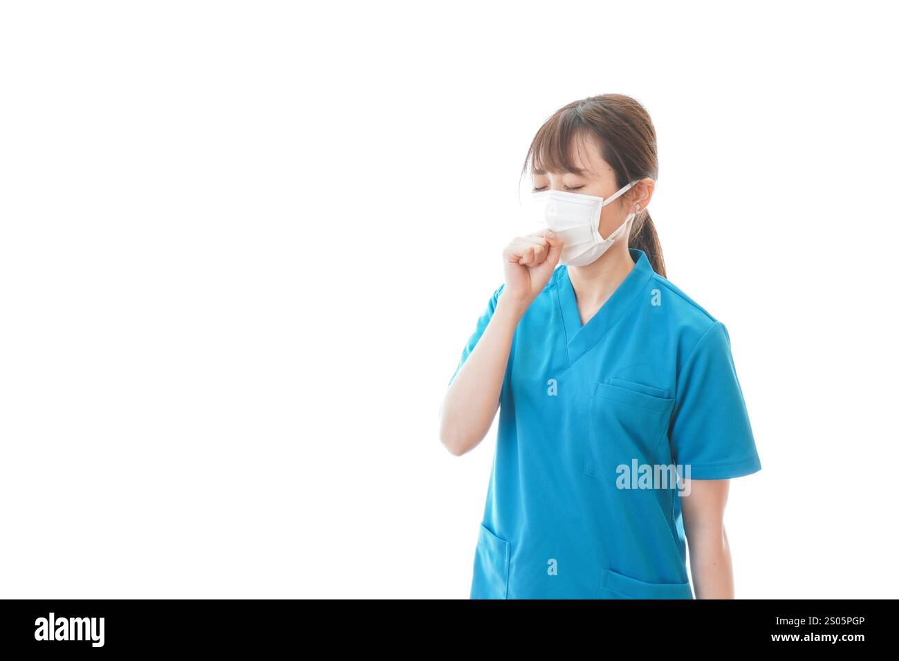 Medizinische Fachkräfte, die an einer Infektionskrankheit und an einer Krankheit leiden Stockfoto