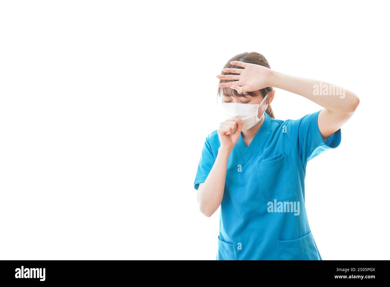 Medizinische Fachkräfte, die an einer Infektionskrankheit und an einer Krankheit leiden Stockfoto