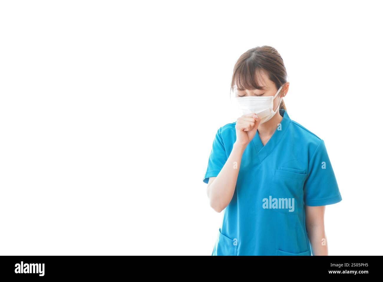 Medizinische Fachkräfte, die an einer Infektionskrankheit und an einer Krankheit leiden Stockfoto