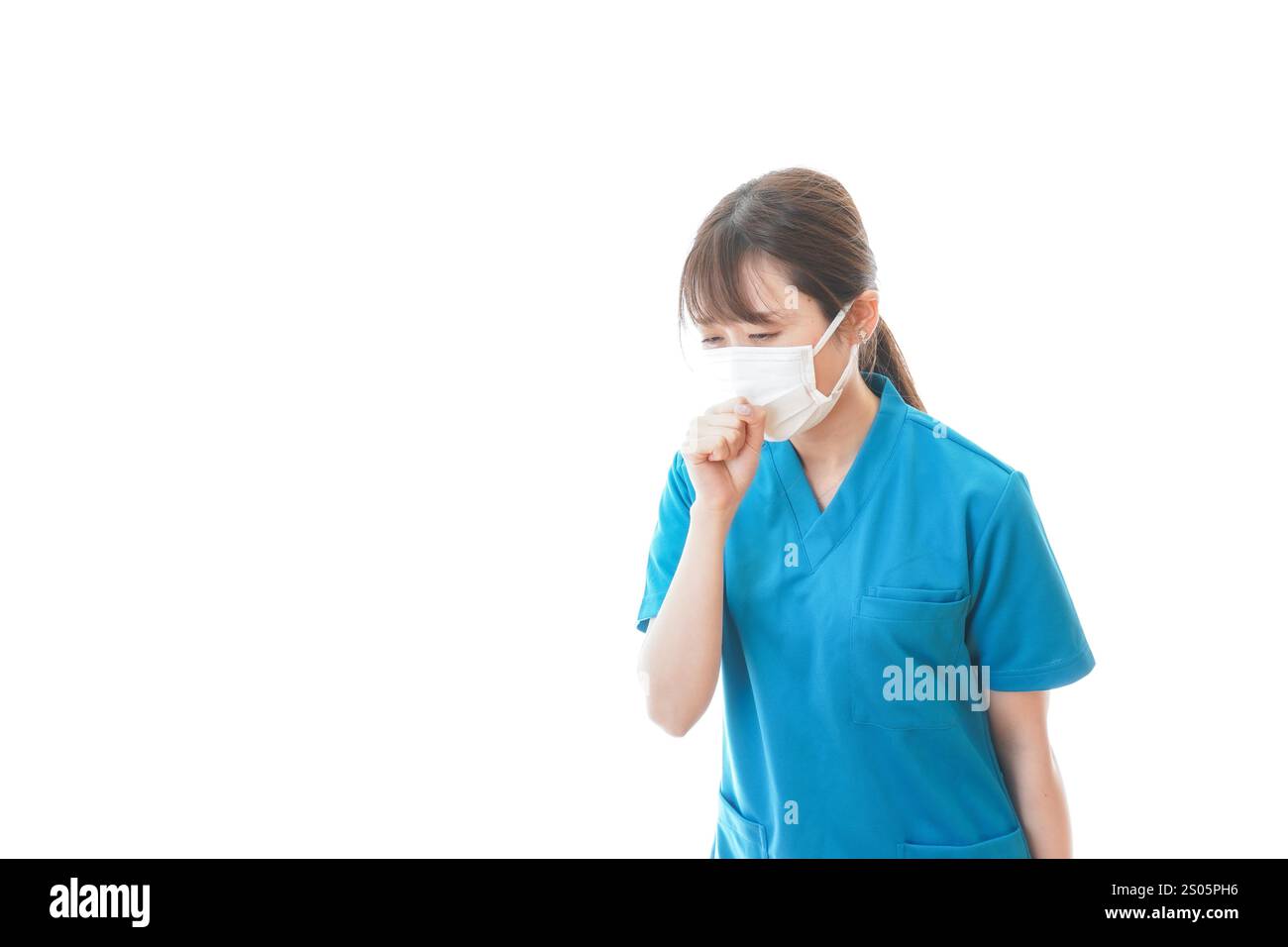 Medizinische Fachkräfte, die an einer Infektionskrankheit und an einer Krankheit leiden Stockfoto