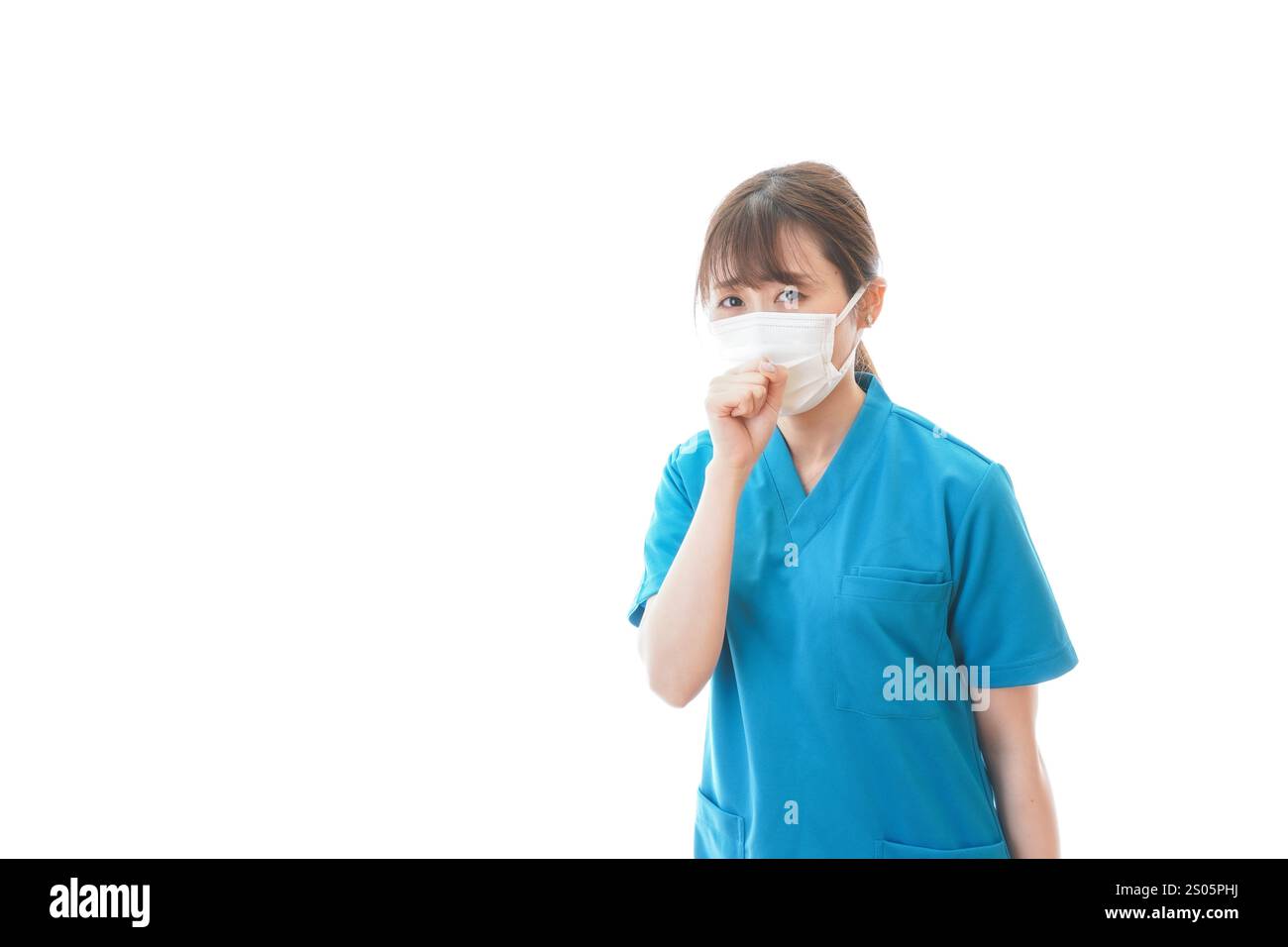 Medizinische Fachkräfte, die an einer Infektionskrankheit und an einer Krankheit leiden Stockfoto