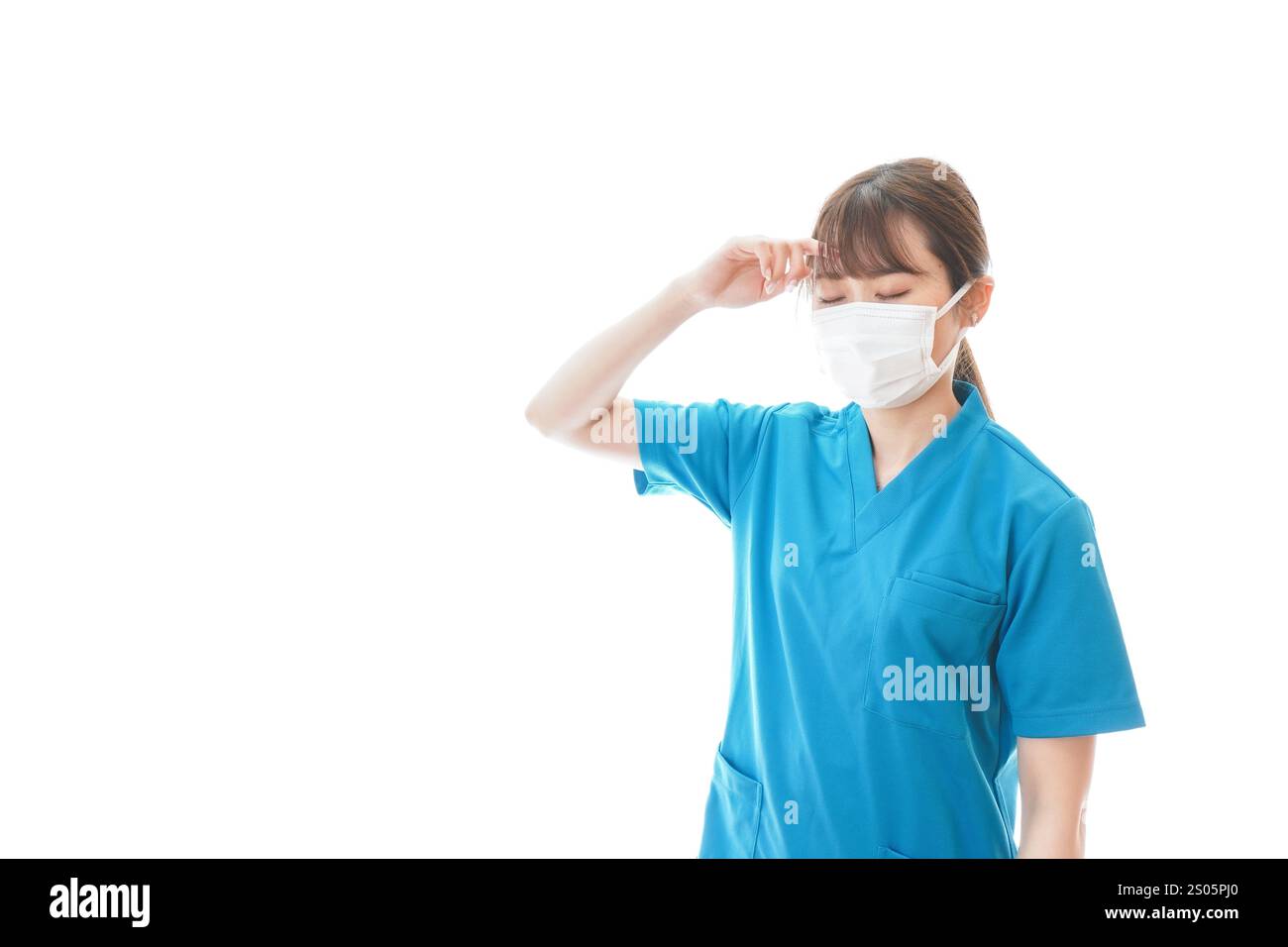 Medizinische Fachkräfte, die an einer Infektionskrankheit und an einer Krankheit leiden Stockfoto