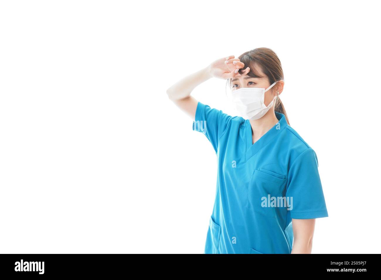 Medizinische Fachkräfte, die an einer Infektionskrankheit und an einer Krankheit leiden Stockfoto