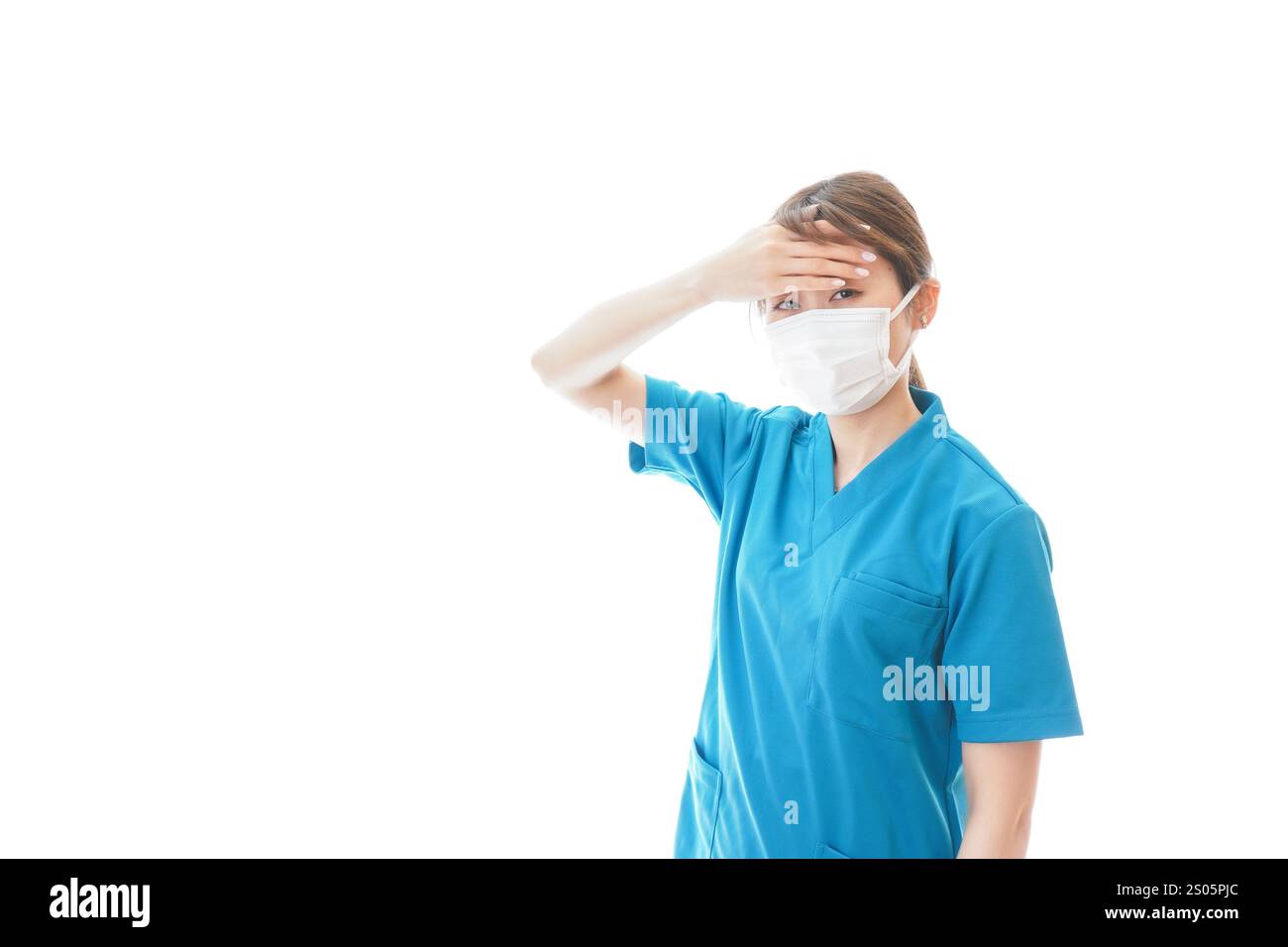 Medizinische Fachkräfte, die an einer Infektionskrankheit und an einer Krankheit leiden Stockfoto