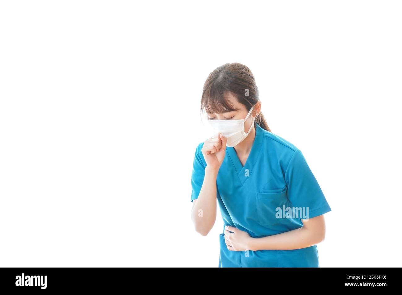 Medizinische Fachkräfte, die an einer Infektionskrankheit und an einer Krankheit leiden Stockfoto