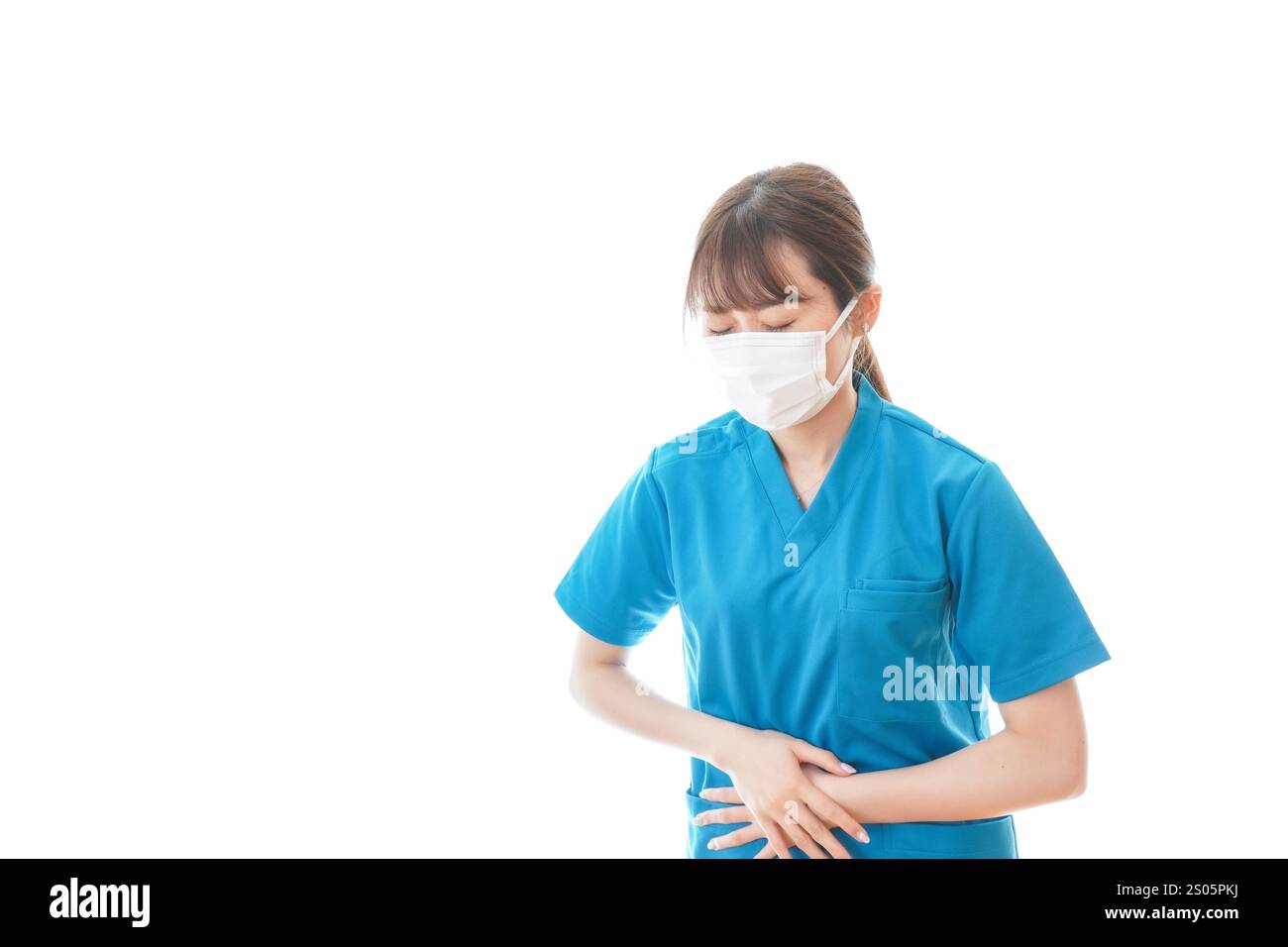 Medizinische Fachkräfte, die an einer Infektionskrankheit und an einer Krankheit leiden Stockfoto