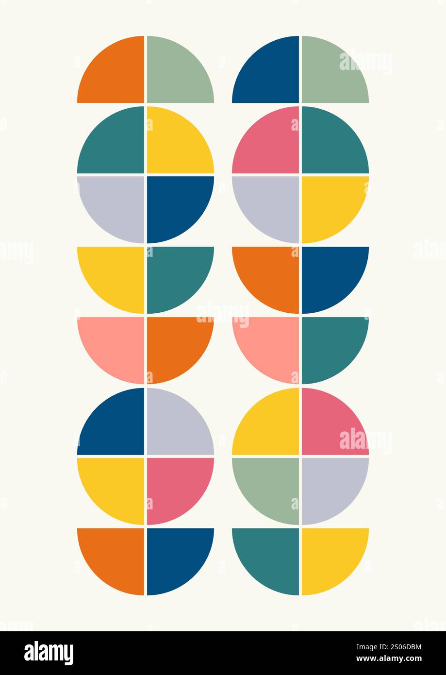 Retro-Poster mit abstrakter geometrischer Kunst. Trendiges bauhaus schlichter ästhetischer Hintergrund Stock Vektor