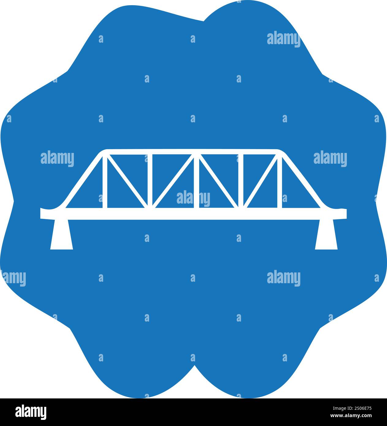 Vektor bunte Brücke, Stadtbrücke, überquerende Illustration, Symbol Stock Vektor