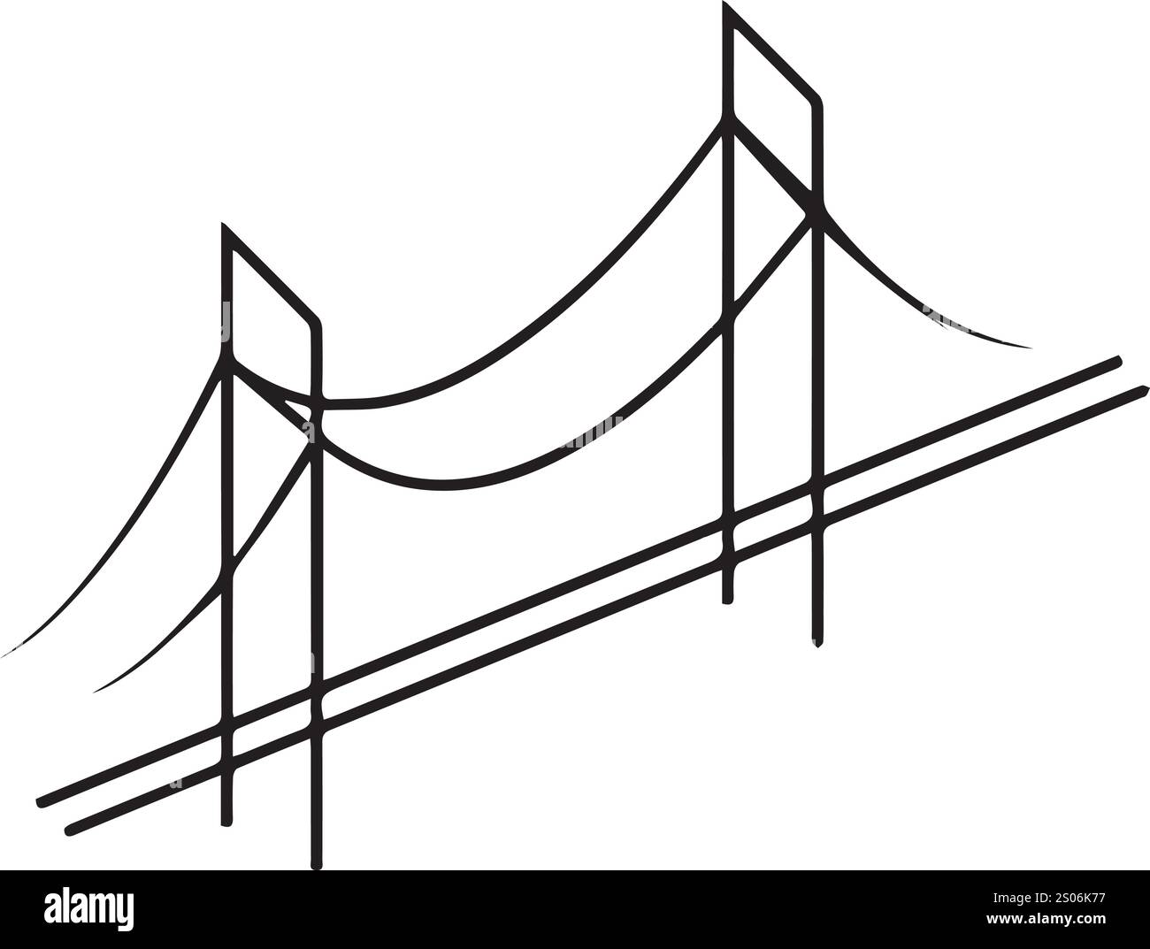 Vektor bunte Brücke, Stadtbrücke, überquerende Illustration, Symbol Stock Vektor
