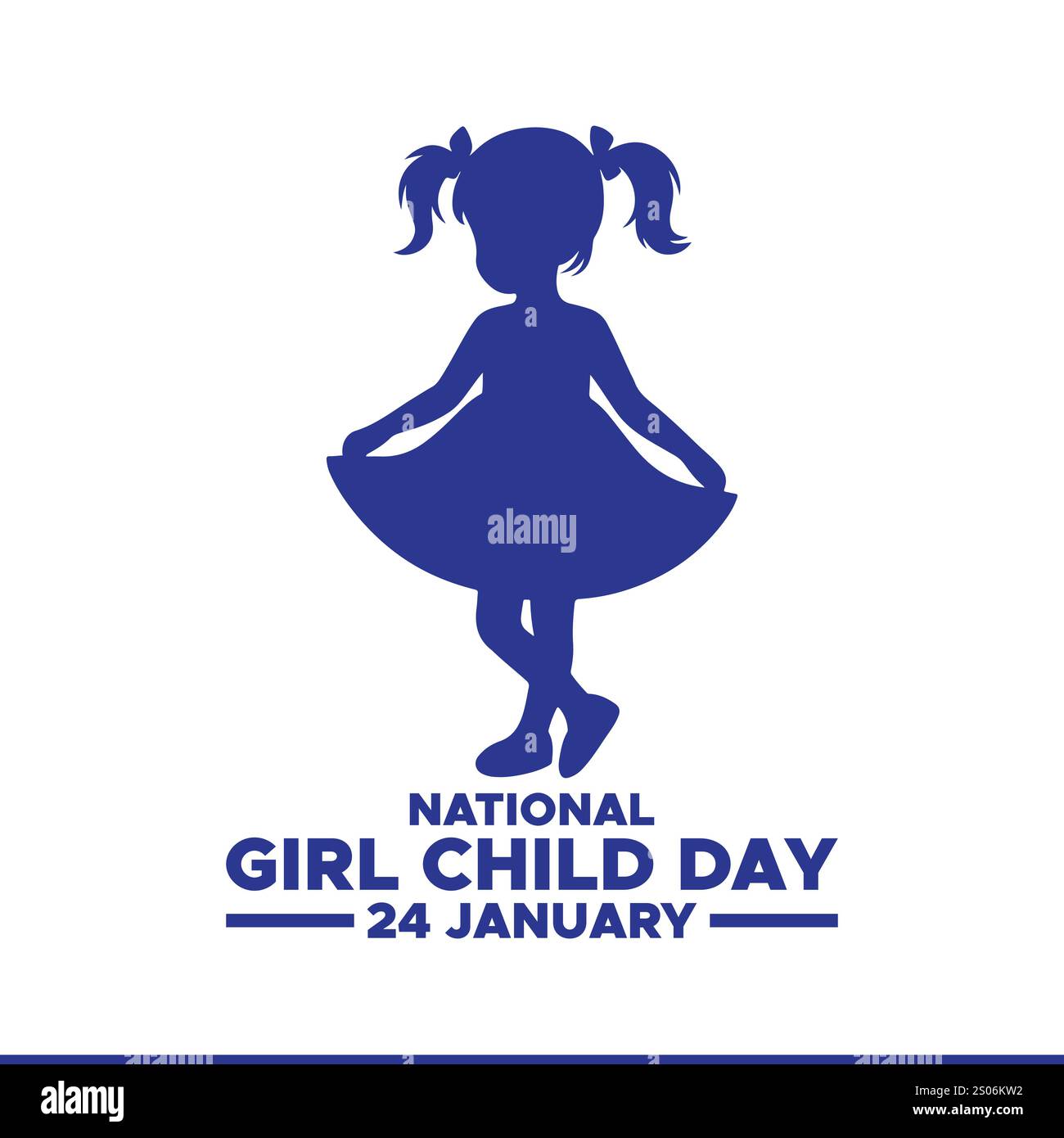 National Girl Child Day, Social Media Post Vector Design Template, Vektor Illustration von National Girl Child Day Social Media Feed Vorlage Stock Vektor