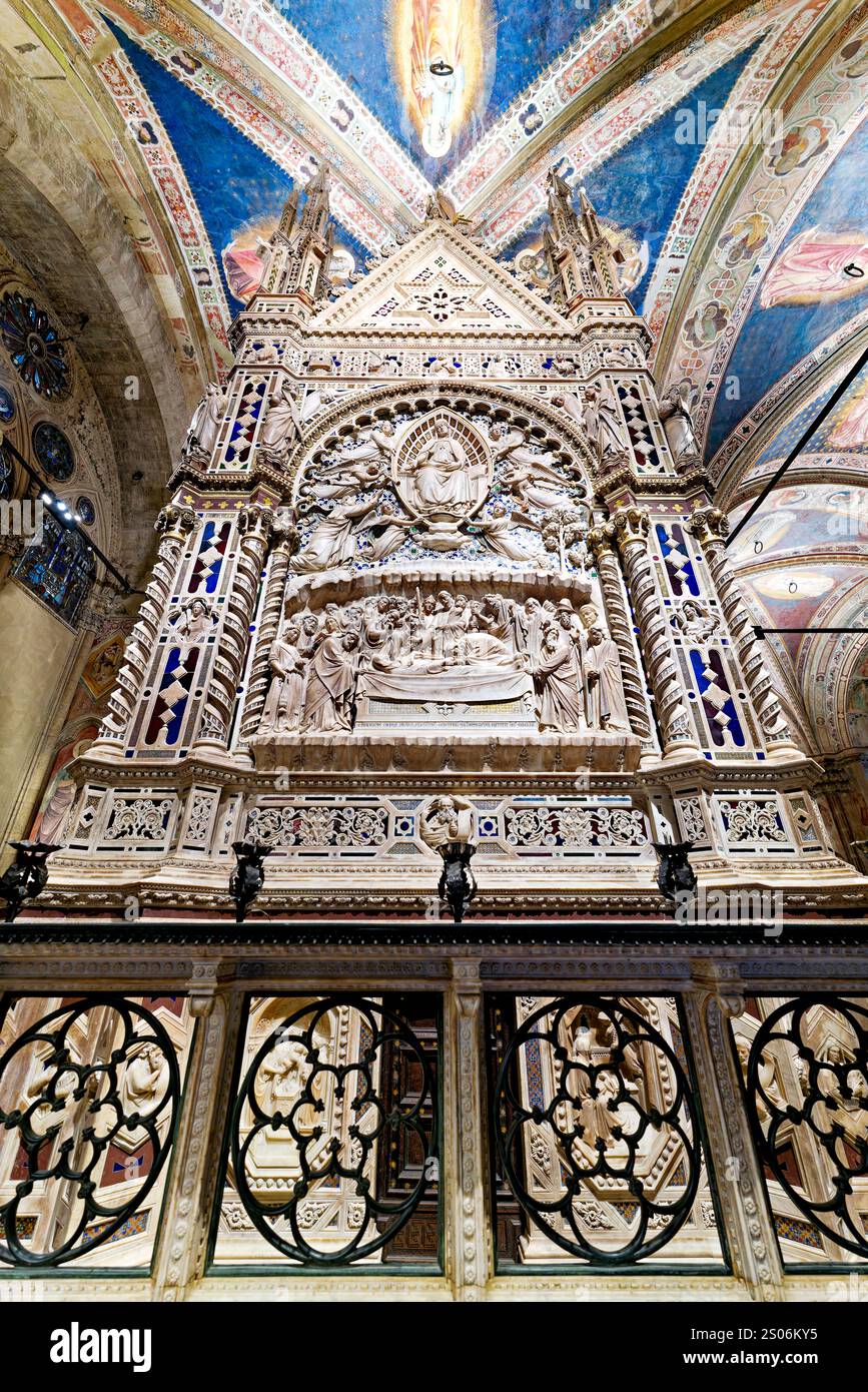 Florenz Toskana Italien. Gotische Kirche Orsanmichele. Das Tabernakel von Orsancagna Stockfoto