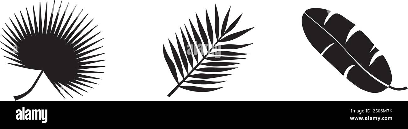 Vektor bunte Blatt Pflanze Zeichnung Sets Designs Stock Vektor