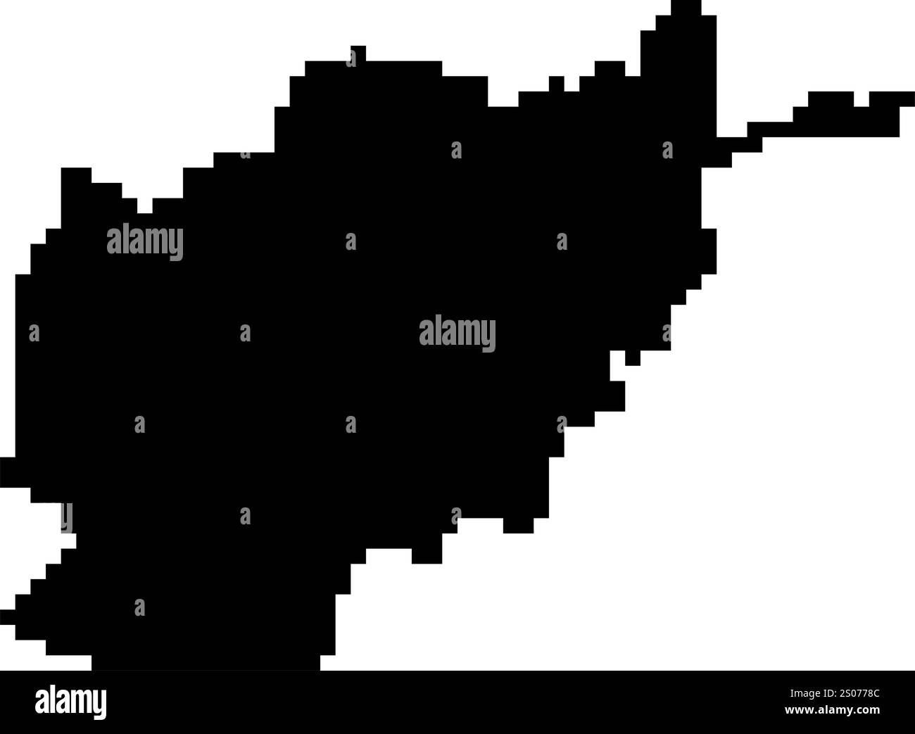 Gepixelte Weltkartensymbole im 8-Bit-Stil mit über 190 Ländern. Perfekt für digitale Kunst, Bildungsprojekte und thematische Designs. Stock Vektor