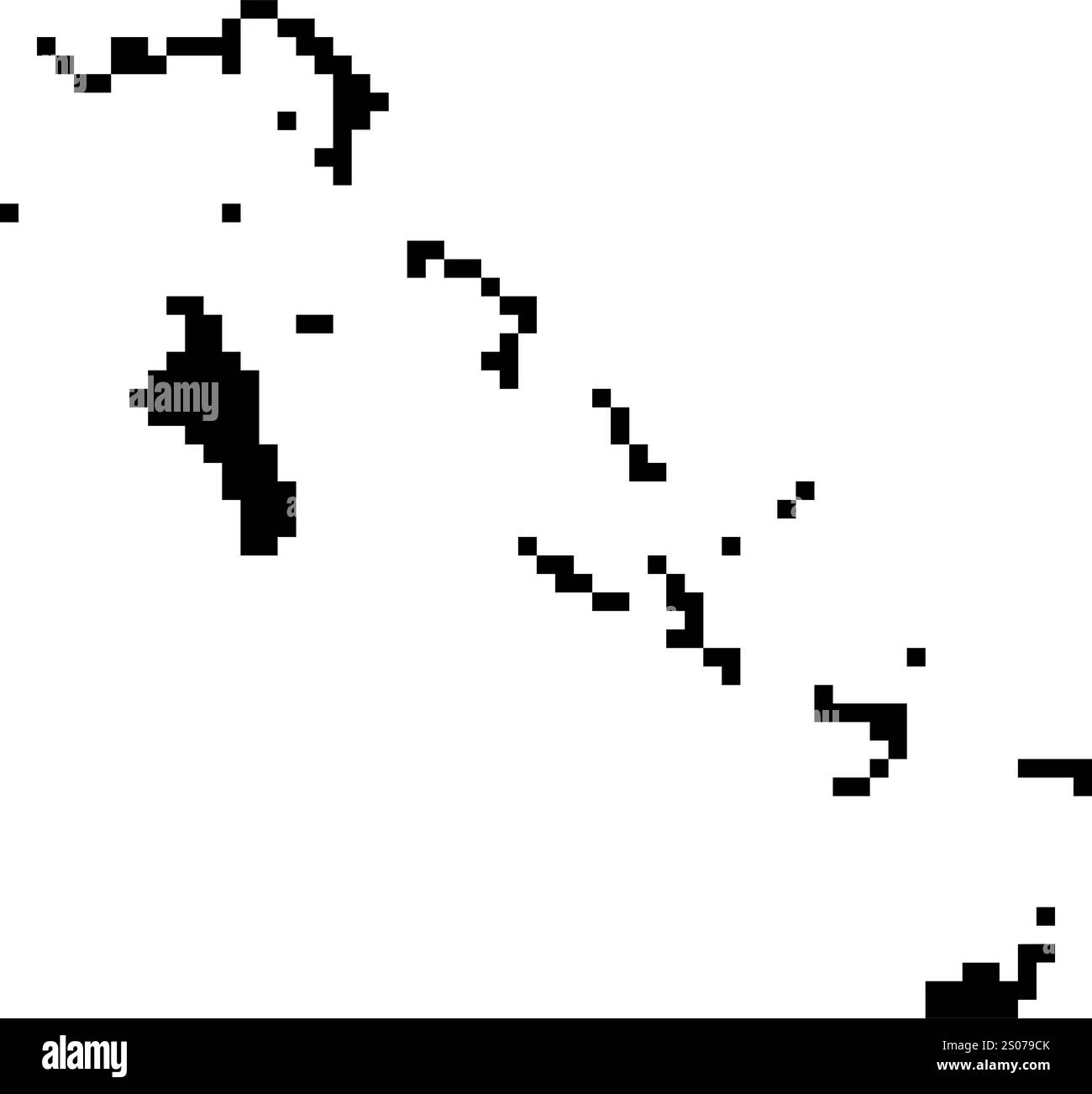 Gepixelte Weltkartensymbole im 8-Bit-Stil mit über 190 Ländern. Perfekt für digitale Kunst, Bildungsprojekte und thematische Designs. Stock Vektor