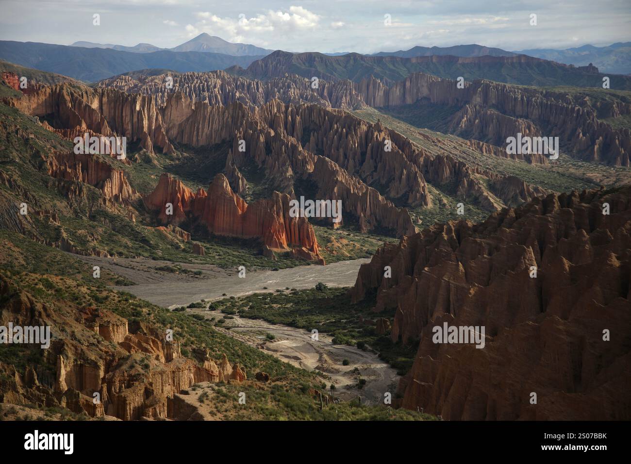 El Sillar und die Quebrada de Palala, eine durch Erosion gebildete Schlucht, sind in der Nähe von Tupiza zu sehen. Stockfoto
